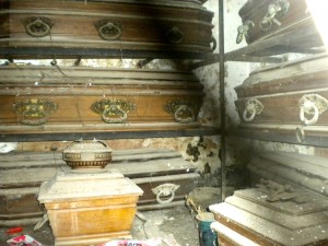 Coffins in the tombs!